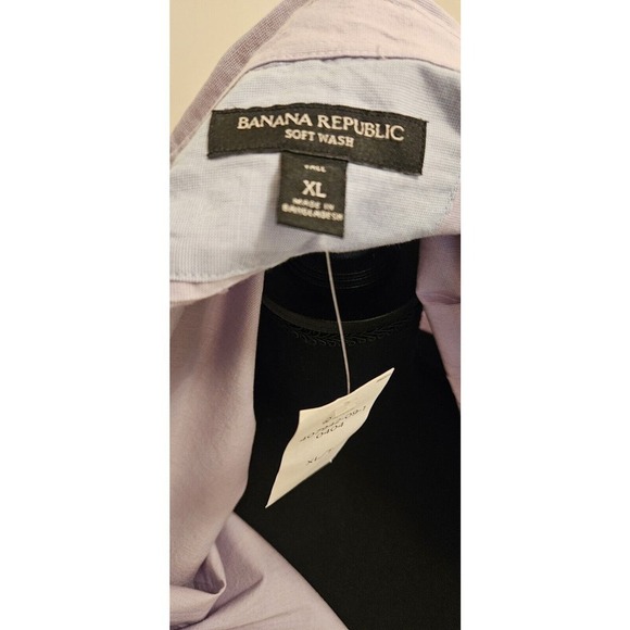 Banana Republic Soft Wash Men's Purple Long Sleeve Button Shirt SZ Tall X-LG NWT - Picture 3 of 8